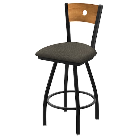 36 Swivel Counter Stool,Nickel Finish,Med Back,Graph Chalice Seat